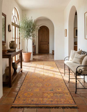 6' x 13' 9 Hand Knotted Moroccan Wool Runner Rug
