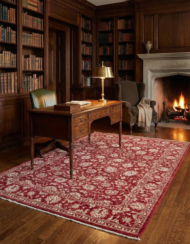 Detail image of 4' 1 x 6'  Hand Knotted Peshawar Ziegler Rug