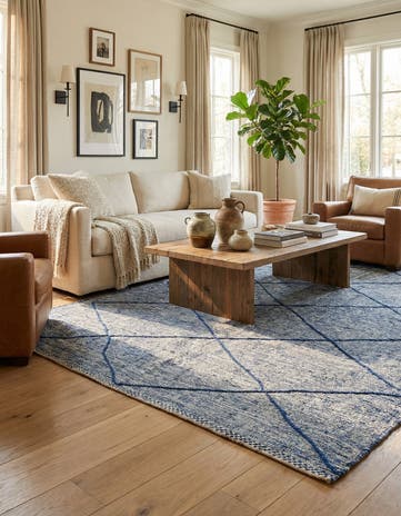 6' 5 x 10' 2 Hand Knotted Moroccan Wool Rug