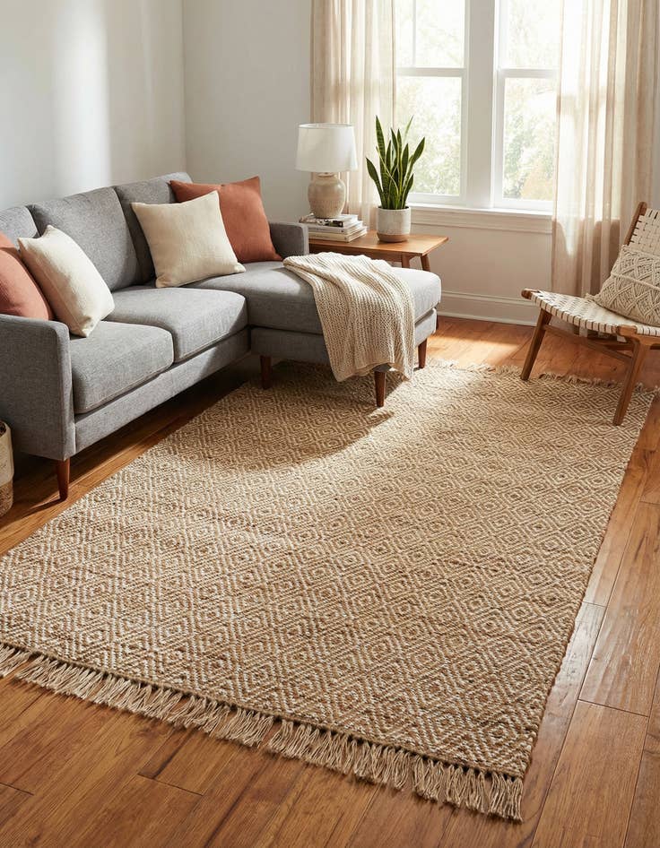 Detail image of  6' 1 x 9'  Hand Woven Braided Jute Rug