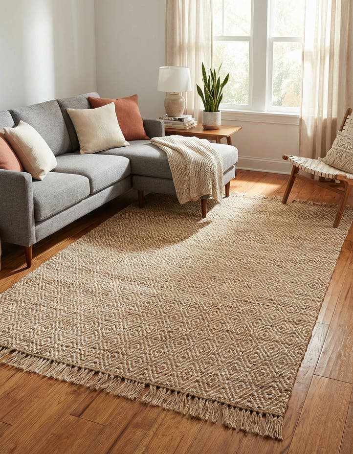 6' 1 x 9' Hand Woven Braided Jute Rug