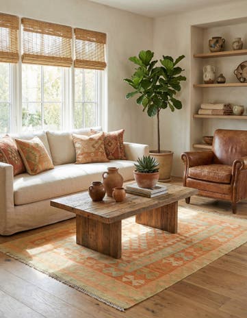 3' 2 x 5' Hand Woven Kilim Waziri Wool Rug