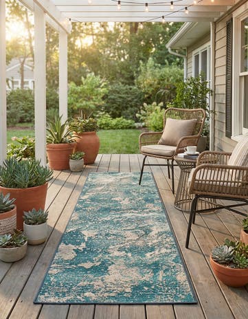 2' x 6' Easy-Clean Modern Indoor / Outdoor Runner Rug