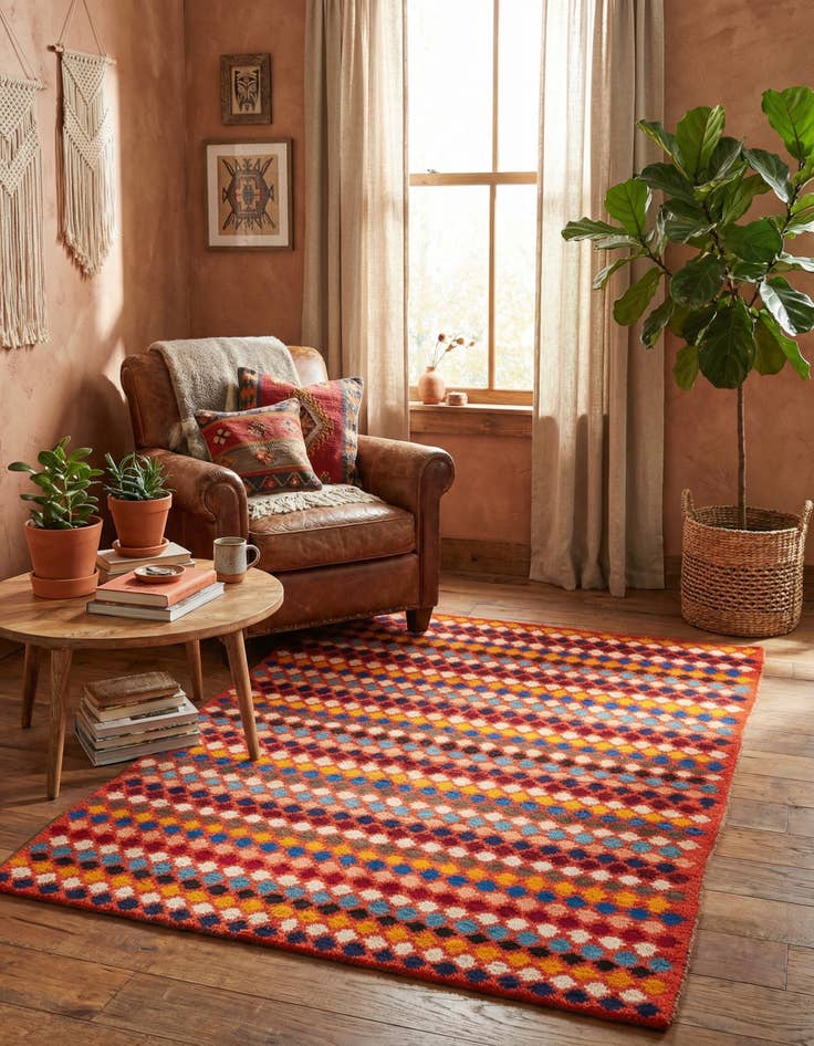 Detail image of  4' x 6'  Hand Knotted Balouch Wool Rug