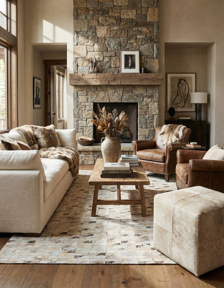 Detail image of 5' 4 x 7' 6 Cowhide Rug