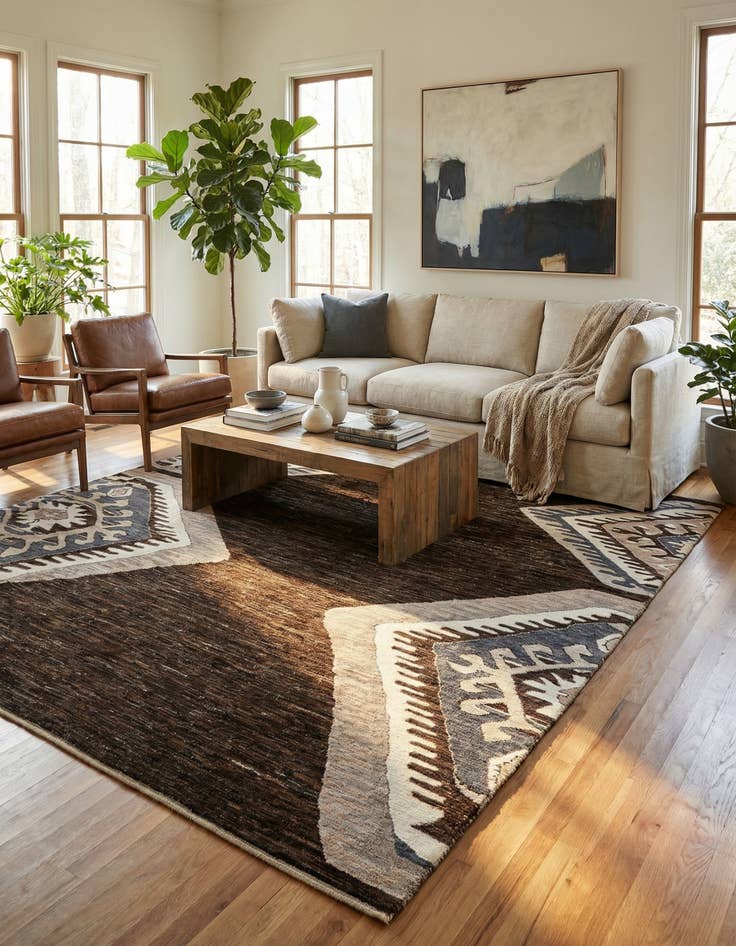 Detail image of 9' 10 x 13' 8  Hand Knotted Moroccan Wool Rug