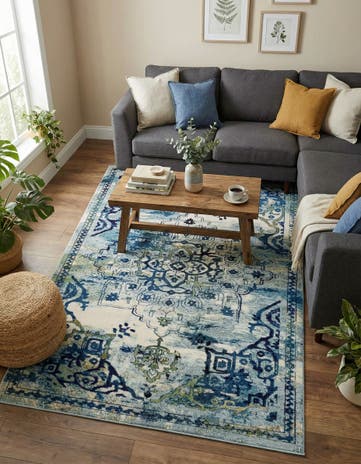 7' x 10' Washable Fleur Rug