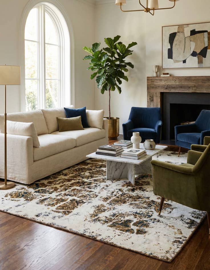 Detail image of  9' 4 x 11'  Hand Knotted Ultra Vintage Persian Wool Rug