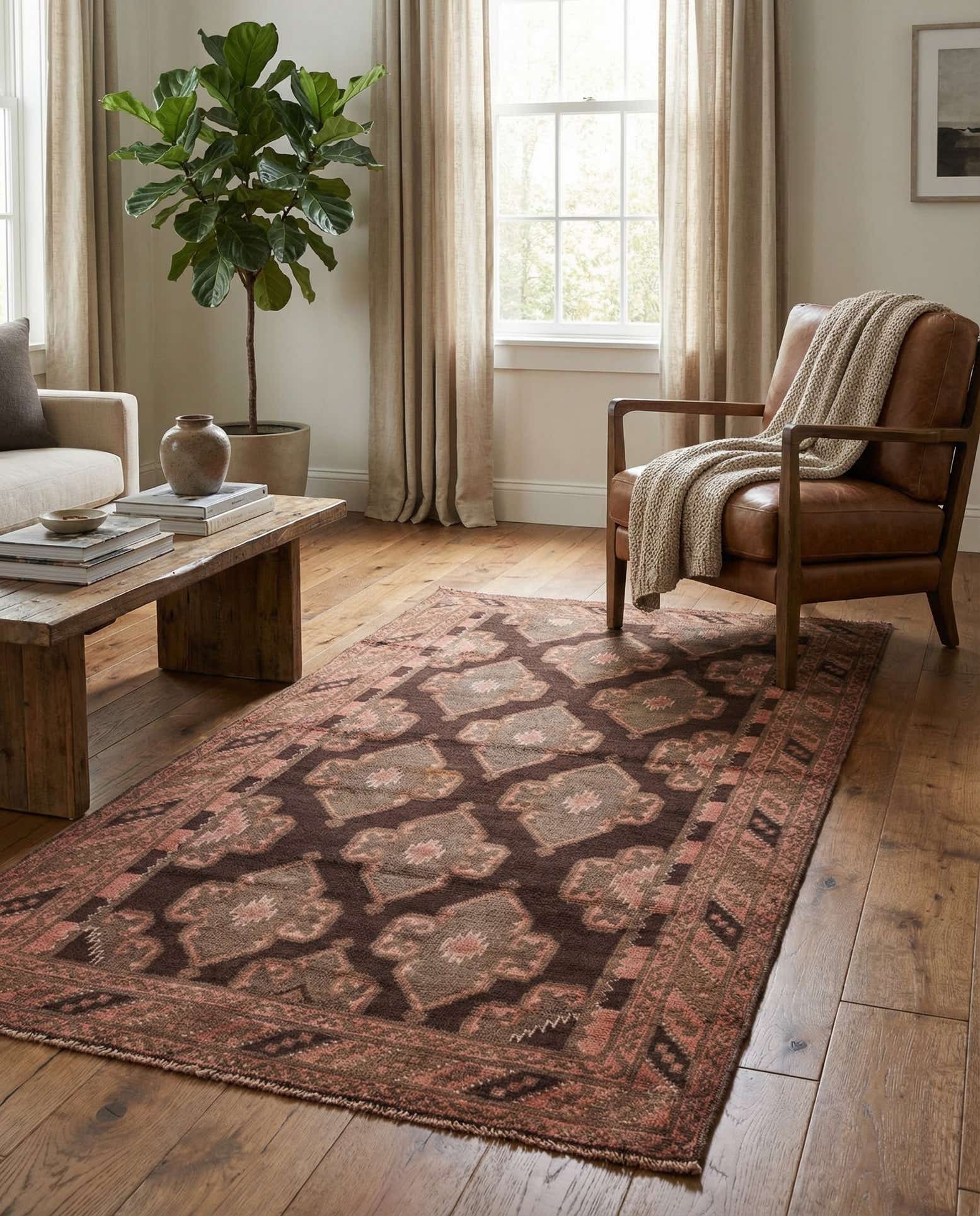3' 6 x 6' 7 Hand Knotted Ultra Vintage Persian Wool Rug
