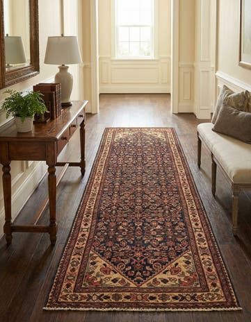 3' 10 x 10' Hand Knotted Hossainabad Persian Wool Runner Rug