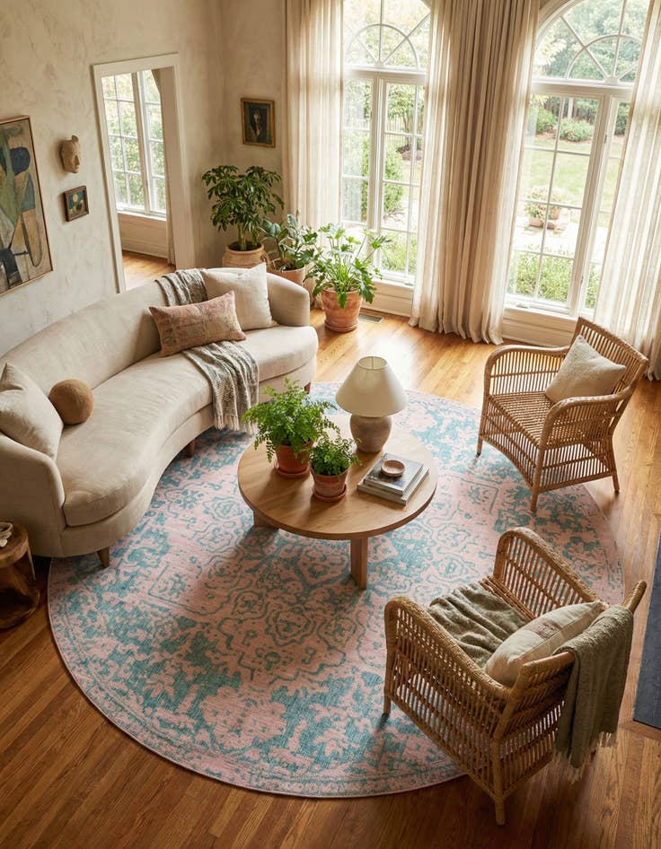 Detail image of 13' x 13'  Washable Jill Zarin Dubai Indoor / Outdoor Round Rug