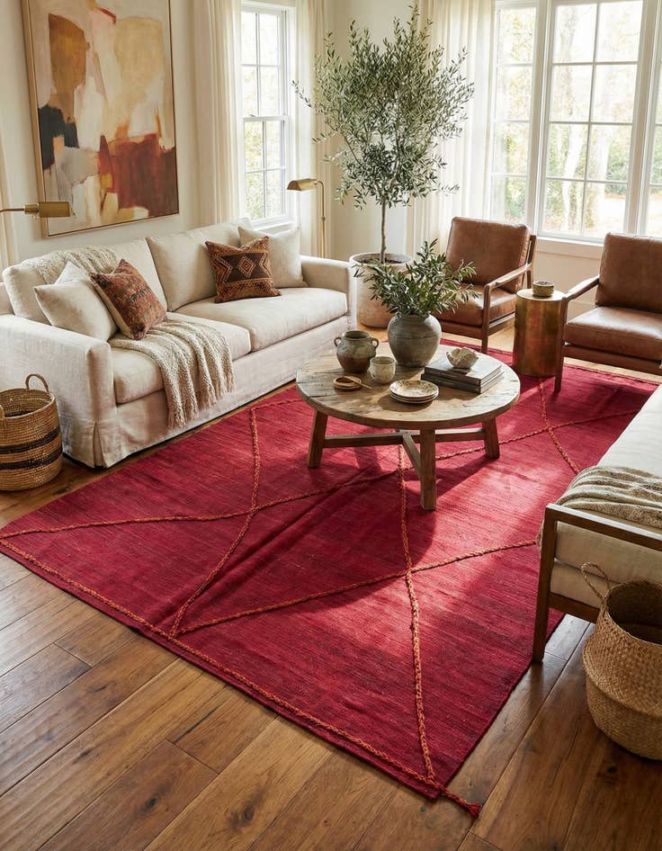 Detail image of 6' 9 x 9' 6  Hand Knotted Moroccan Wool Rug