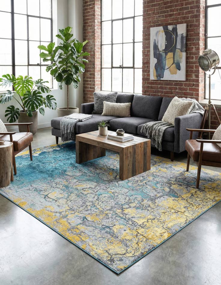 Detail image of 7' 10 x 10'  Washable Modern Indoor / Outdoor Rug