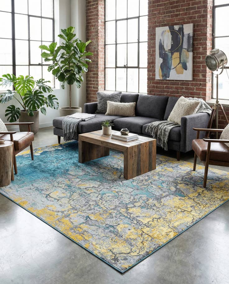 Detail image of 7' 10 x 10' Easy-Clean Modern Indoor / Outdoor Rug