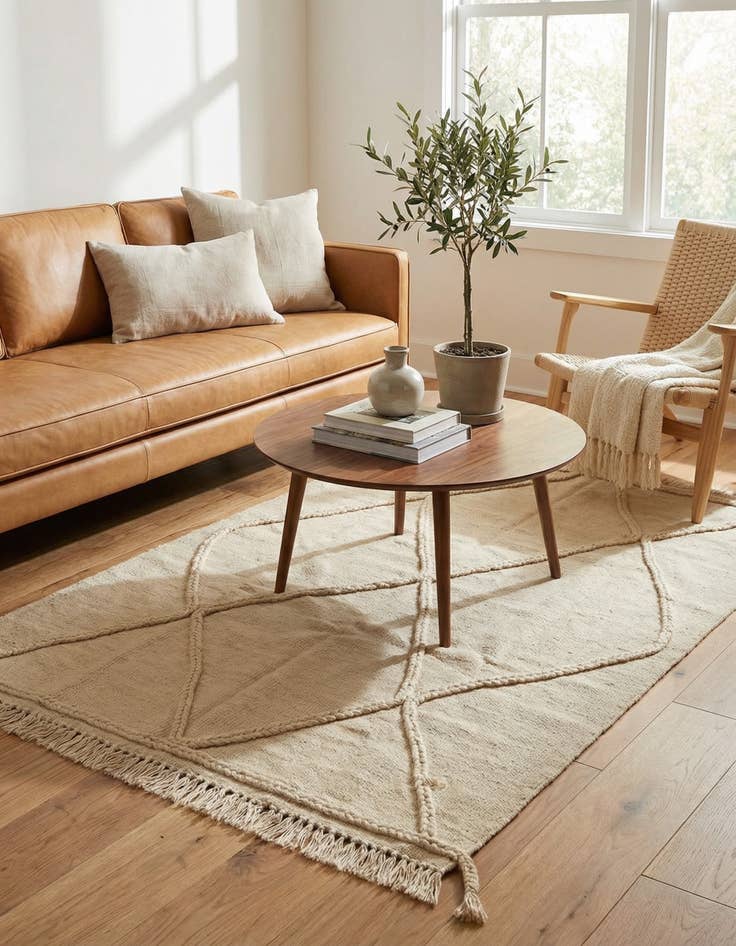 Detail image of 3' 4 x 5' 1  Hand Knotted Moroccan Wool Rug