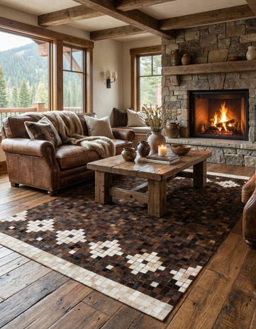 5' 2 x 8' Cowhide Stocks Rug