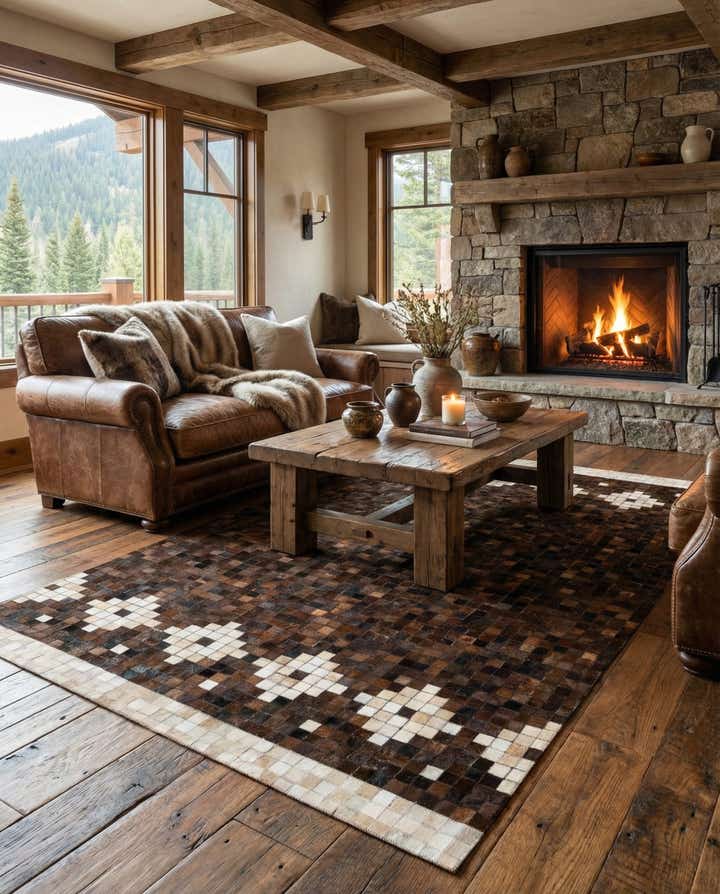 5' 2 x 8' Cowhide Stocks Rug