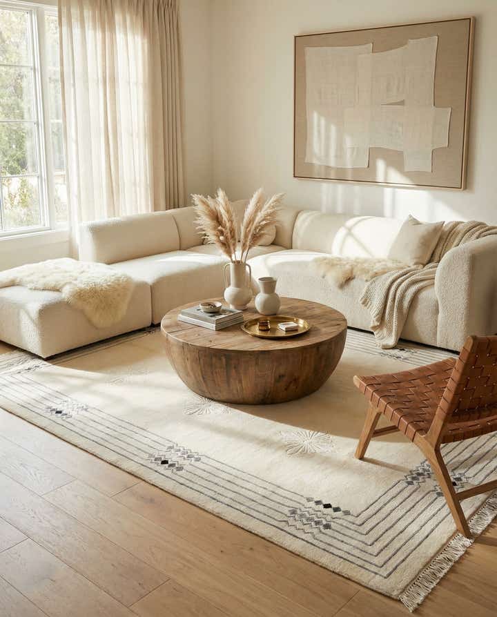 4' 8 x 6' 9 Hand Knotted Darya Wool Rug