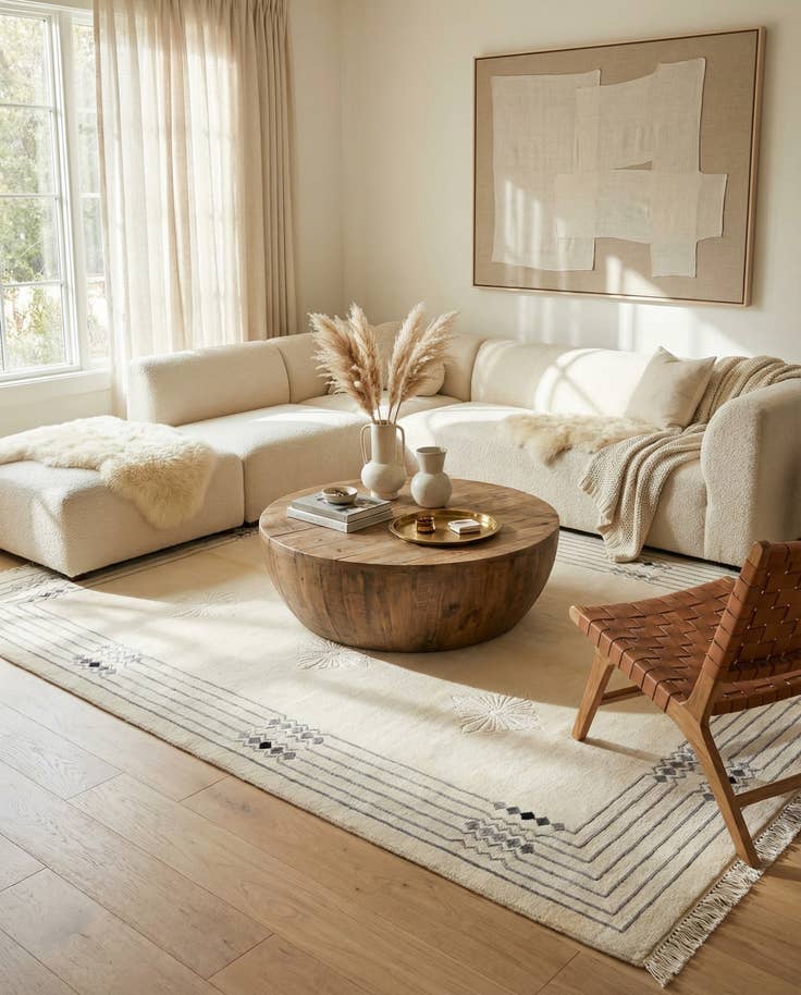 Detail image of 4' 8 x 6' 9 Hand Knotted Darya Wool Rug