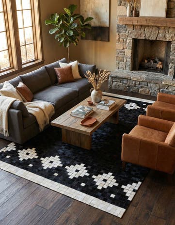 5' 1 x 7' 11 Cowhide Stocks Rug