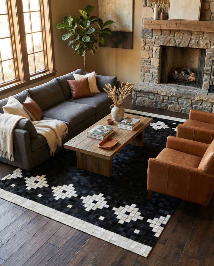 5' 1 x 7' 11 Cowhide Stocks Rug