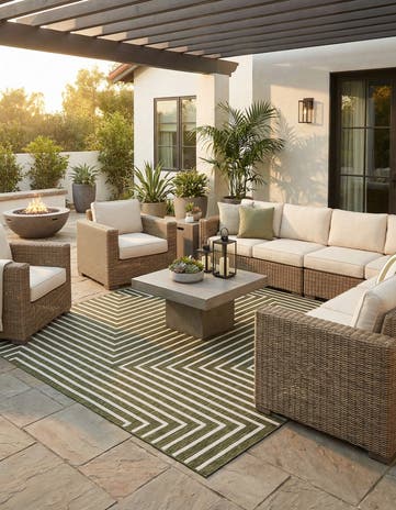 9' x 12' Easy-Clean Modern Indoor / Outdoor Rug