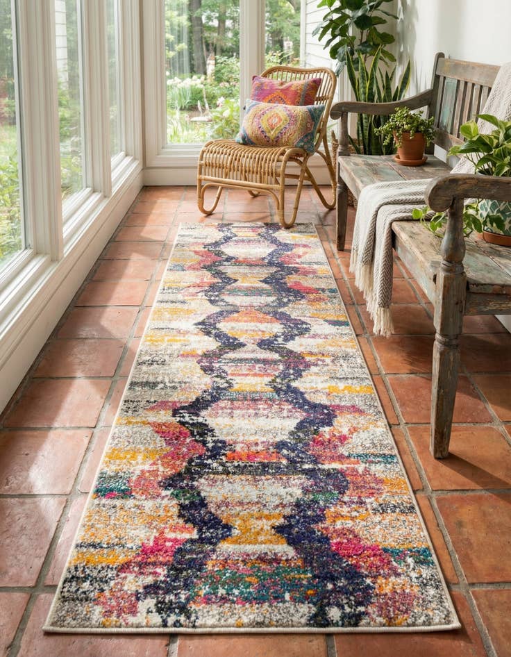 Detail image of 2' x 6'  Washable Vivid Runner Rug