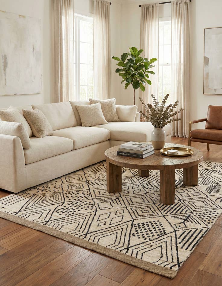 Detail image of 8' 7 x 10'  Hand Knotted Moroccan Wool Rug