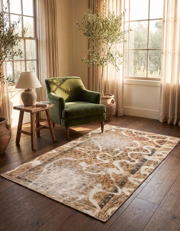3' 6 x 5' 9 Hand Knotted Ultra Vintage Persian Wool Rug