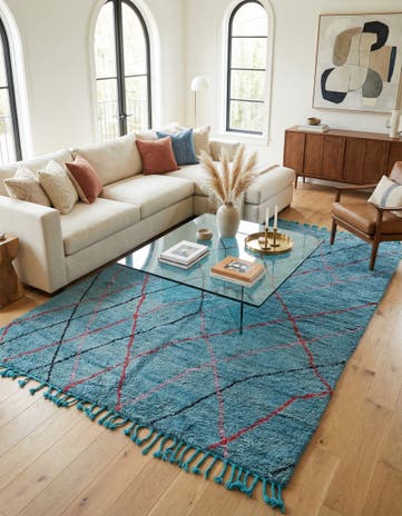 6' 10 x 10' Hand Knotted Moroccan Wool Rug
