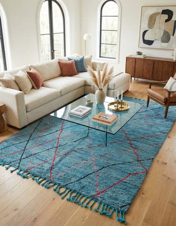 6' 10 x 10' Hand Knotted Moroccan Wool Rug