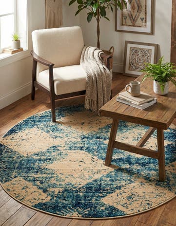 Blue Charlestown Round Rug