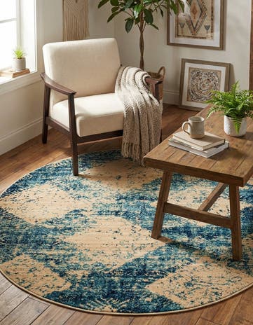 Blue Charlestown Round Rug