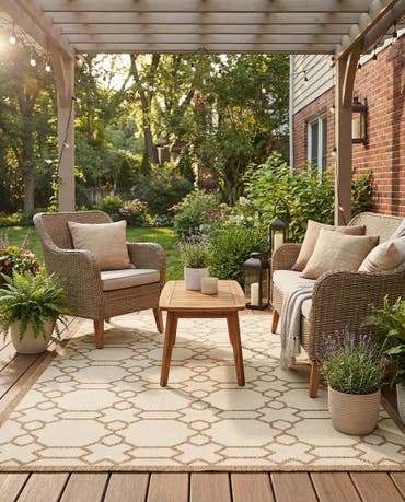  6' x 9'  Easy-Clean Lattice Indoor / Outdoor Rug