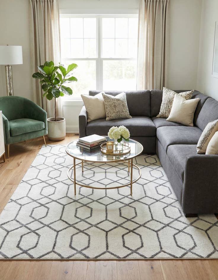 Detail image of 6' x 9'  Marilyn Monroe™ Glam Trellis Rug