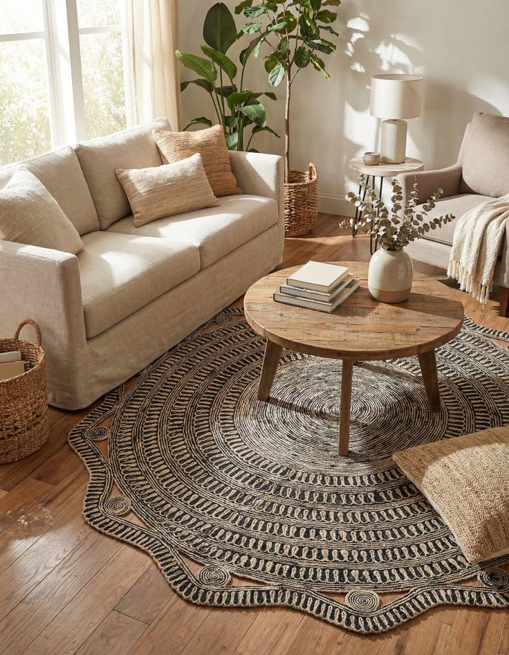 Detail image of 7' 10 x 7' 10  Hand Braided Jute Round Rug