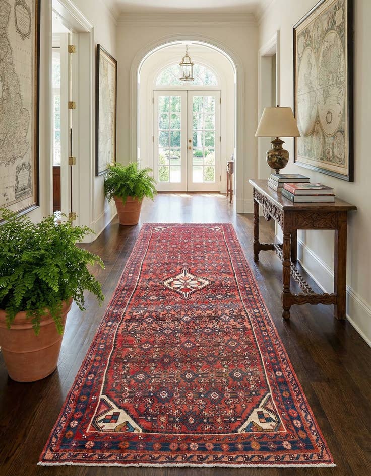 Detail image of 3' 7 x 10' 5 Hamedan Runner Rug