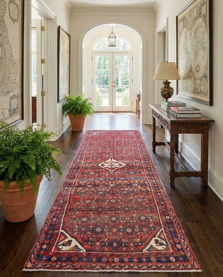 Detail image of 3' 7 x 10' 5 Hamedan Runner Rug