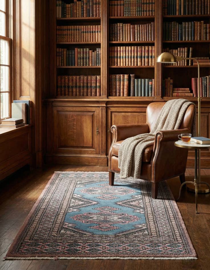 Detail image of  2' 7 x 4'  Hand Knotted Bokhara Oriental Wool Rug