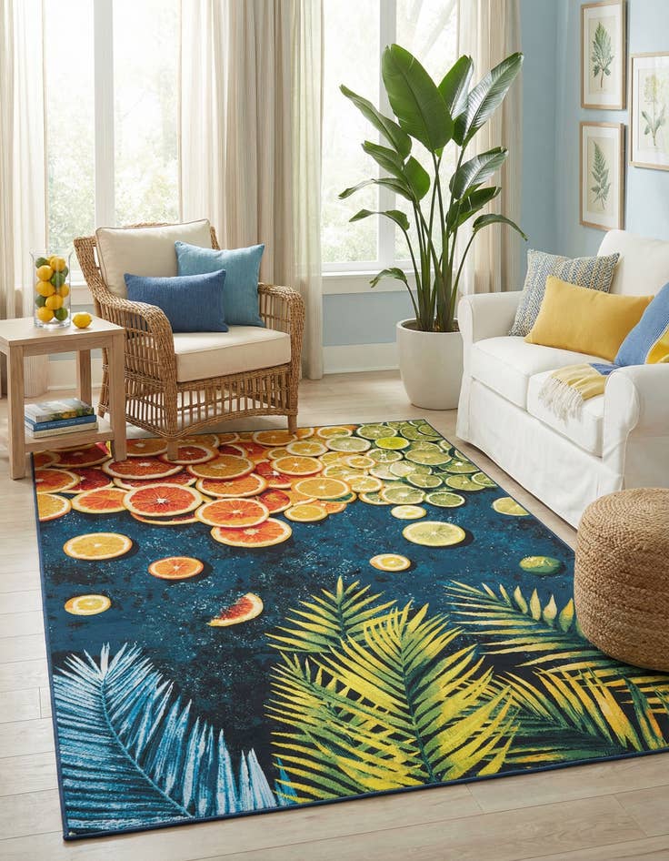 Detail image of 6' x 9' Easy-Clean Coastal Indoor / Outdoor Rug