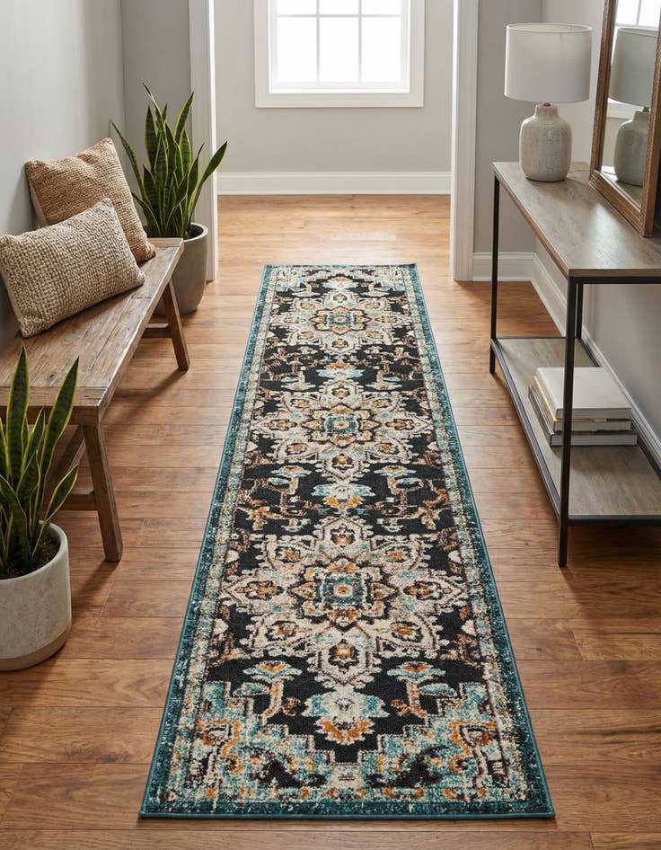 Detail image of 2' 7 x 12'  Washable Casablanca Indoor / Outdoor Runner Rug