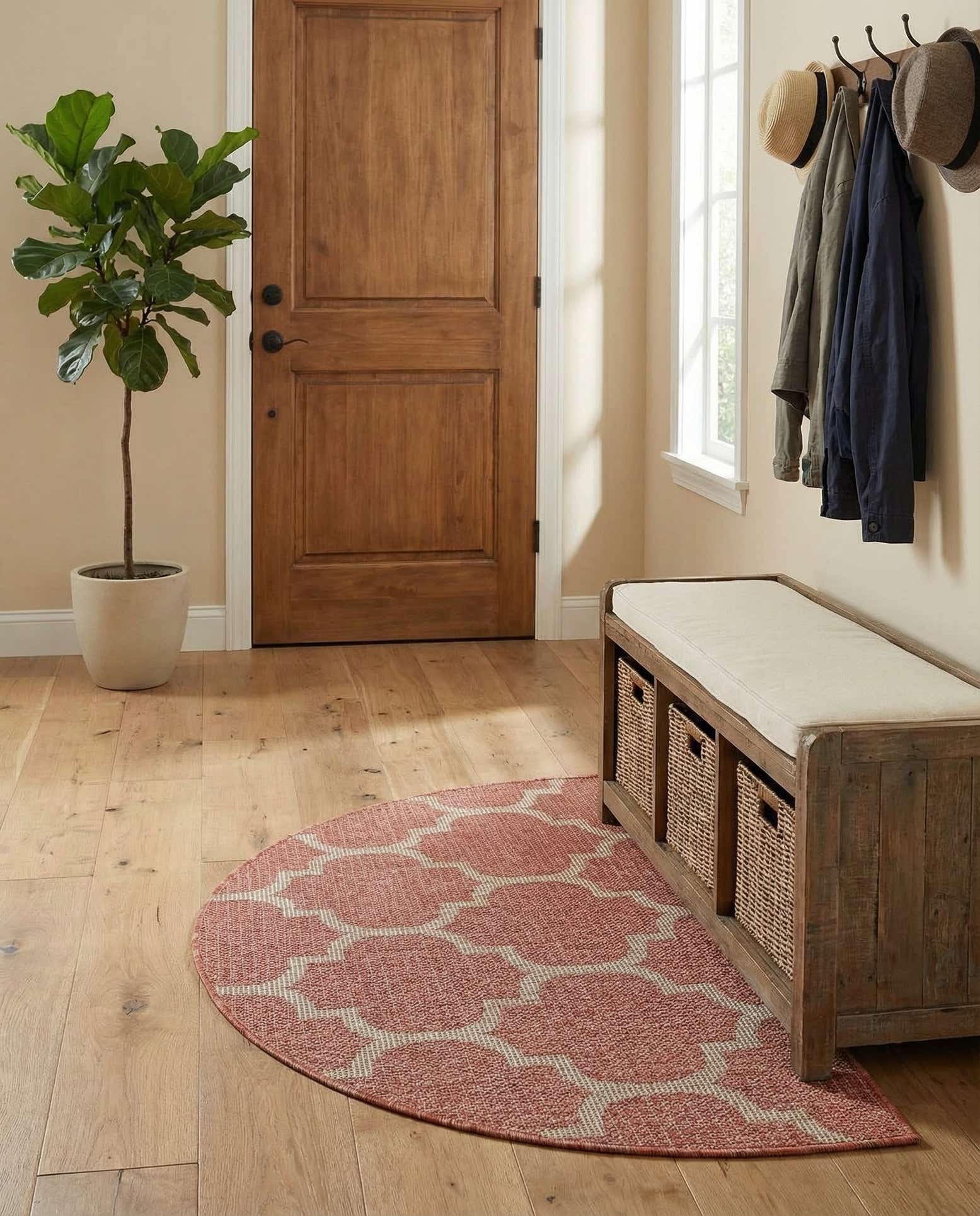 2' 7 x 4' Easy-Clean Trellis Indoor / Outdoor Hearth Rug
