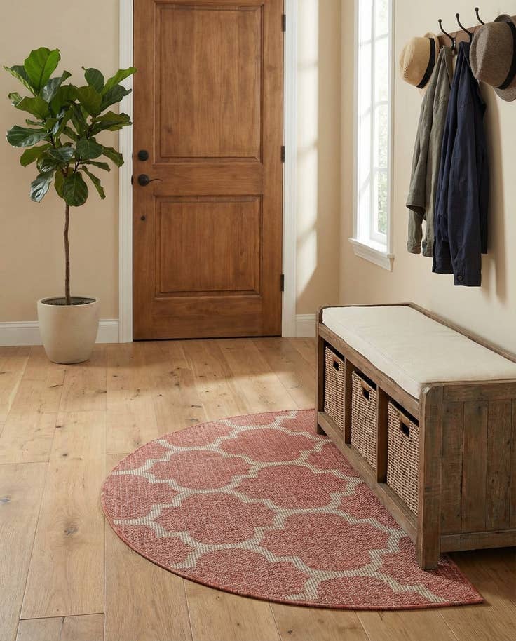 Detail image of 2' 7 x 4' Easy-Clean Lattice Indoor / Outdoor Hearth Rug