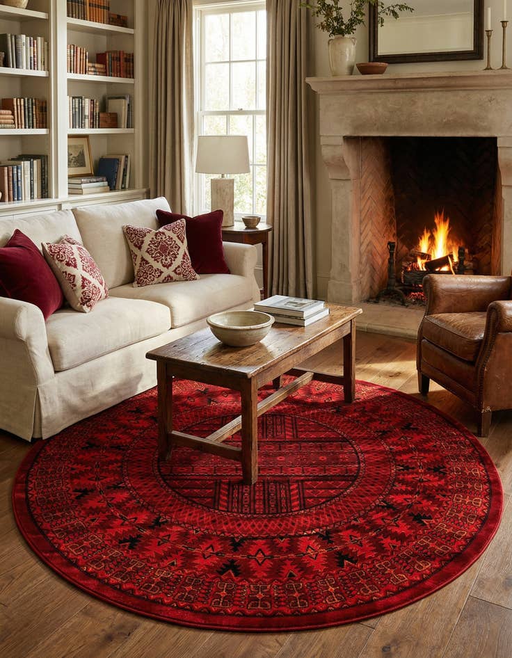 Detail image of 7' 10 x 7' 10 Bokhara Round Rug