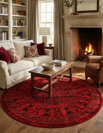 7' 10 x 7' 10 Bokhara Round Rug