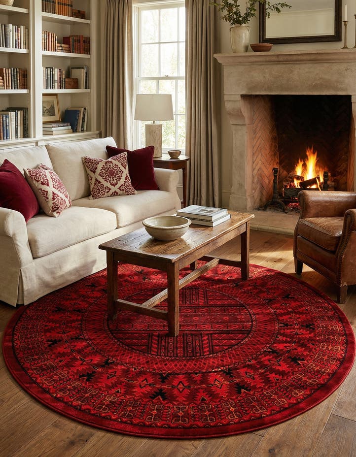 7' 10 x 7' 10 Bokhara Round Rug