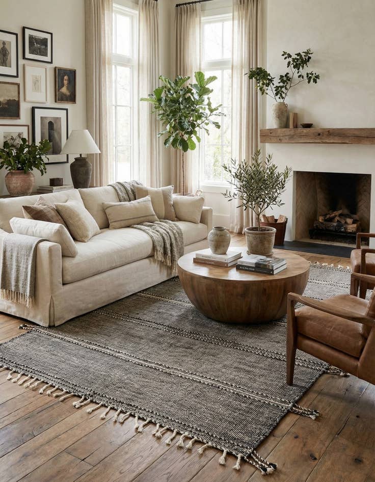 Detail image of 6' 9 x 10' 4  Hand Knotted Moroccan Wool Rug