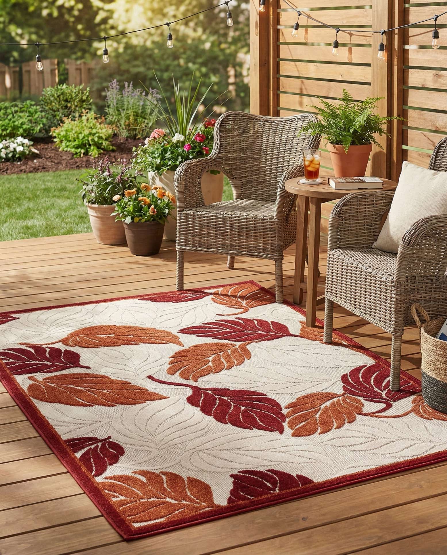 4' x 6' Easy-Clean Botanical Indoor / Outdoor Rug