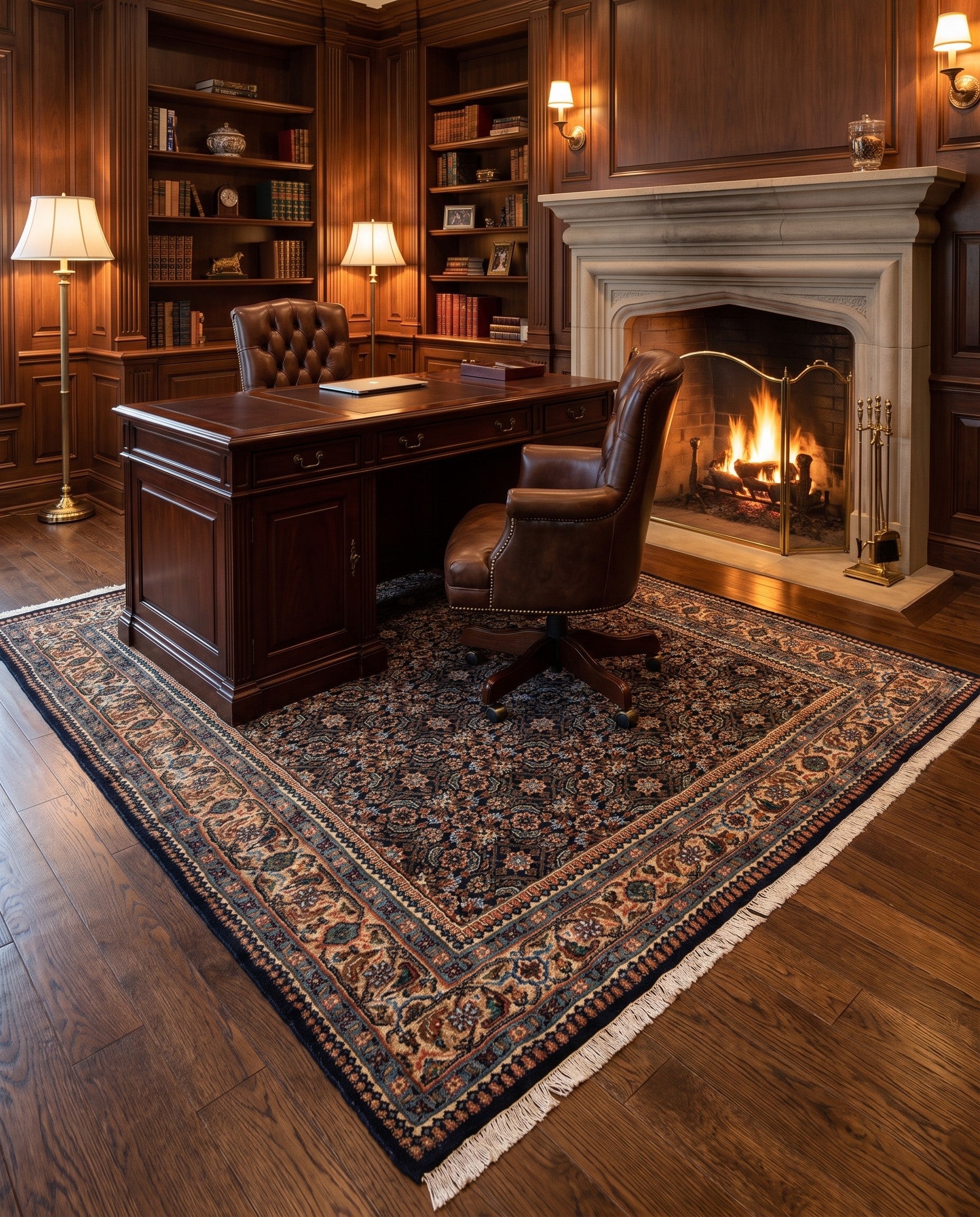 6' 1 x 8' 7 Hand Knotted Farahan Wool Rug