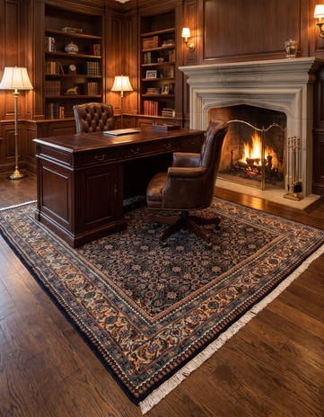 6' 1 x 8' 7 Hand Knotted Farahan Wool Rug